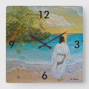 Want God hield zo van de wereldwandklok Vierkante Klok