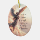 Want hij zal zijn engelen over u bevelen keramisch ornament (Achterkant)