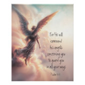 Want hij zal zijn engelen over u bevelen perfect poster (Voorkant)