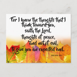 Want ik ken de gedachten KJV Jeremia vers Briefkaart