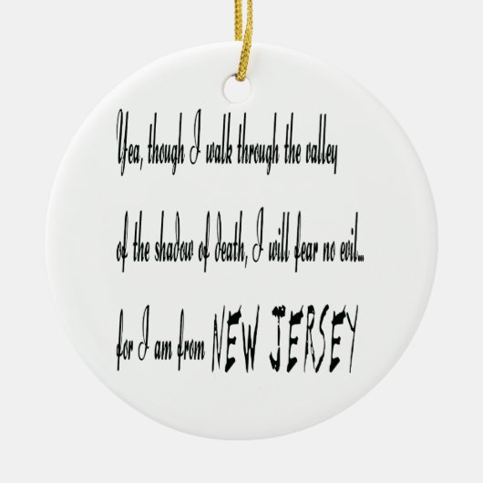...want ik kom uit New Jersey Ornament (Voorkant)