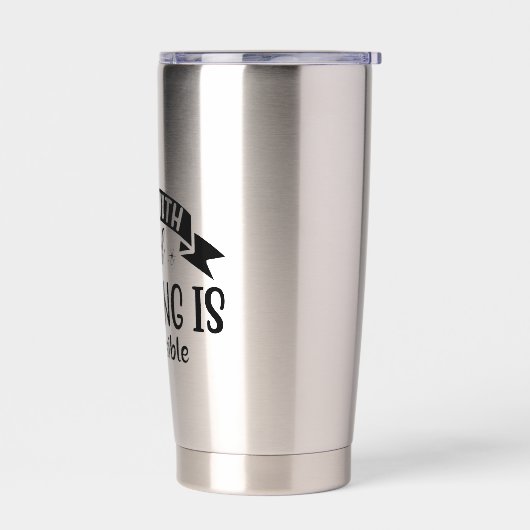 Want met God is niets onmogelijk religieus Geïsoleerde Drinkbeker (Links)