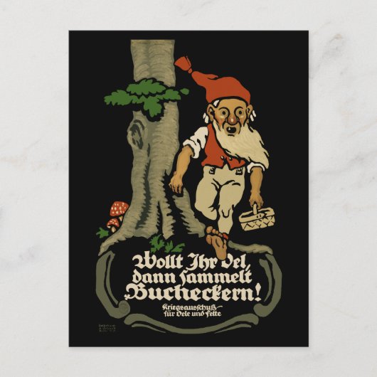 Want Oil, Collecter Beech Nuts WW1 Carte postale (Devant)