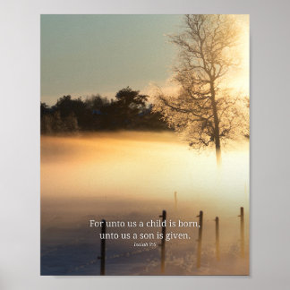 Want ons een kind is geboren Jesaja 9:6 Kerstmis S Poster
