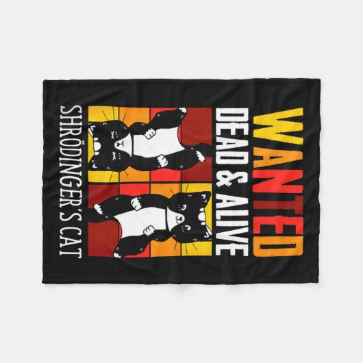 Wanted Dead And Alive Schrodinger's Cat Funny Phys Fleece Deken (Voorkant (Horizontaal))