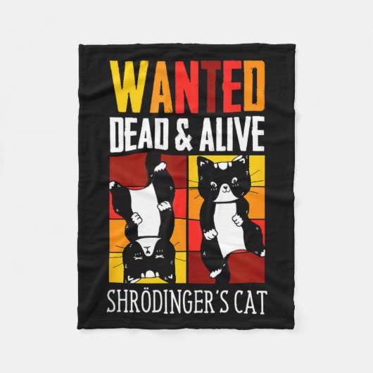 Wanted Dead And Alive Schrodinger's Cat Funny Phys Fleece Deken (Voorkant)