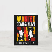 Wanted Dead And Alive Schrodinger's Cat Funny Phys Kaart (Voorkant)