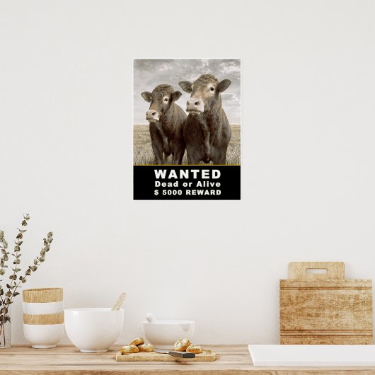 WANTED Dead of Alive $ 5.000 REWARD Poster (Keuken)