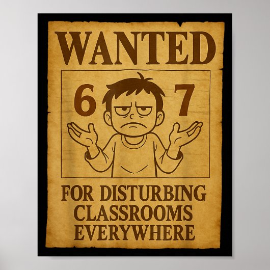 Wanted For Disturbing Clrooms Everywhere Funny 6 7 Poster (Voorkant)