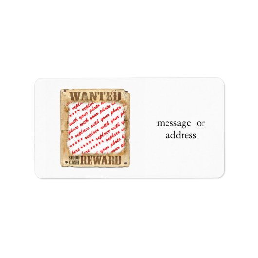 WANTED Poster Photo Lijst Etiket (Voorkant)