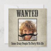 Wanted Poster Uitnodiging - Beweeg de snor (Voorkant)