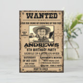 Wanted Poster Western Cowboy with Photo Birthday Kaart (Staand voorkant)