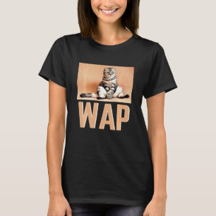 Wap Funny Kitty Cat Music Song Geïnspireerd Korte T-shirt