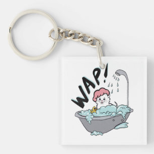 WAP Kat in een buisje Acrylische Sleutelhanger