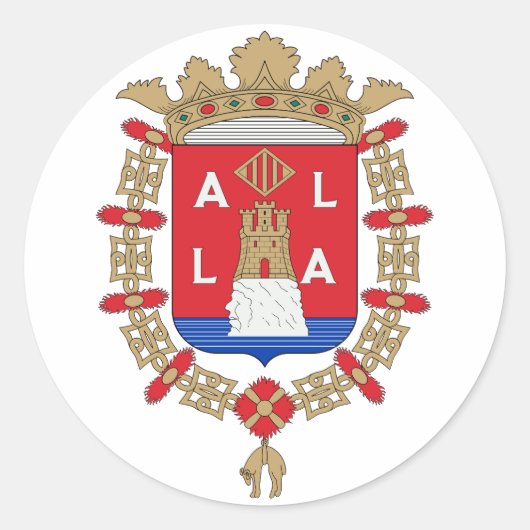 Wapen van Alicante, Spanje Ronde Sticker (Voorkant)