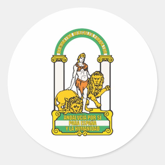 wapen van andalusië ronde sticker (Voorkant)