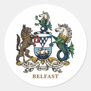 Wapen van Belfast Ronde Sticker