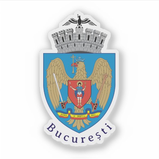 Wapen van Boekarest, Roemenië Sticker (Voorkant)