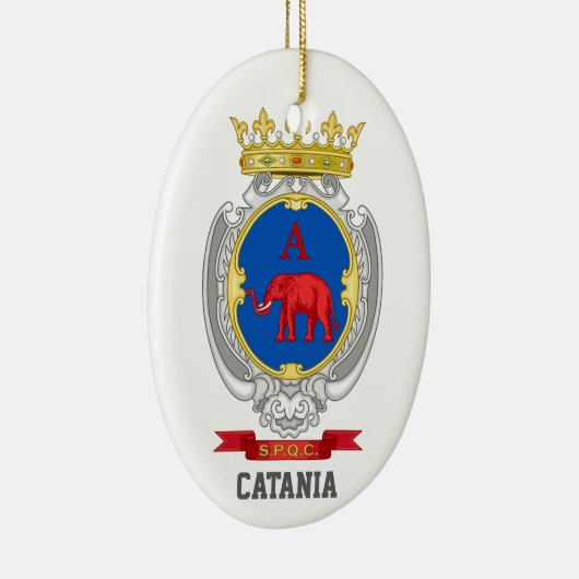 Wapen van Catania, Sicilië Keramisch Ornament (Rechts)