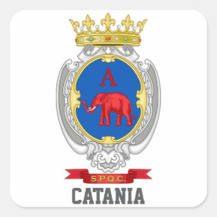 Wapen van Catania, Sicilië Vierkante Sticker