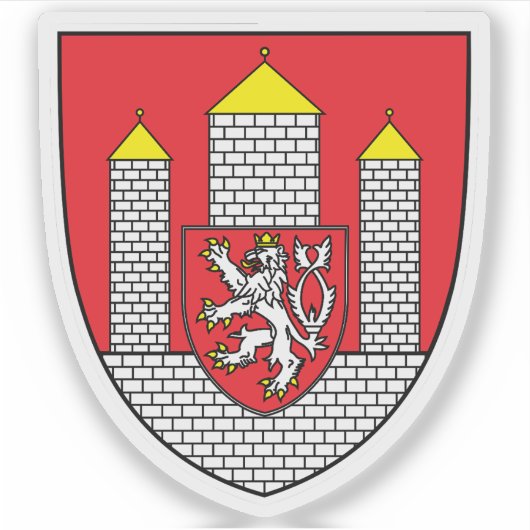 Wapen van České Budějovice, Tsjechië Sticker (Voorkant)
