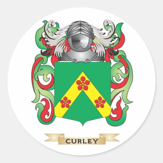 Wapen van Curley Ronde Sticker (Voorkant)