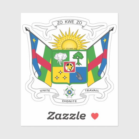Wapen van de Centraal-Afrikaanse Republiek Sticker (Vel)