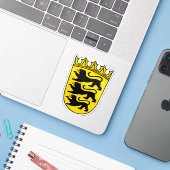 Wapen van de Duitse deelstaat Baden-Württemberg Sticker (Laptop met iPhone)