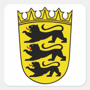 Wapen van de Duitse deelstaat Baden-Württemberg Vierkante Sticker