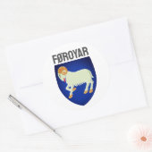 wapen van de Faeröer (DENEMARKEN) Ronde Sticker (Envelop)