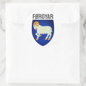 wapen van de Faeröer (DENEMARKEN) Ronde Sticker (Tas)