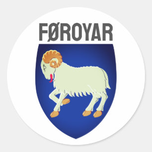 wapen van de Faeröer (DENEMARKEN) Ronde Sticker