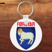 wapen van de Faeröer (DENEMARKEN) Sleutelhanger (Voorkant)