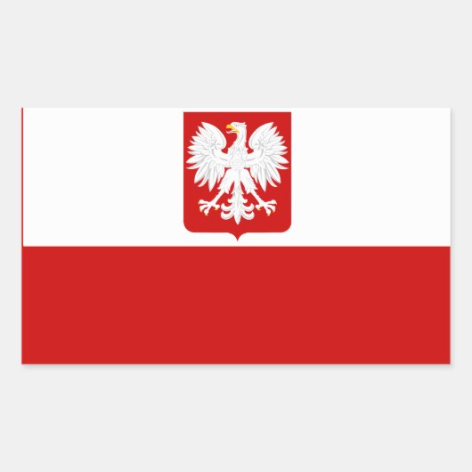 Wapen van de Poolse vlag Rechthoekige Sticker (Voorkant)