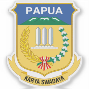 Wapen van de provincie Papoea, Indonesië Sticker