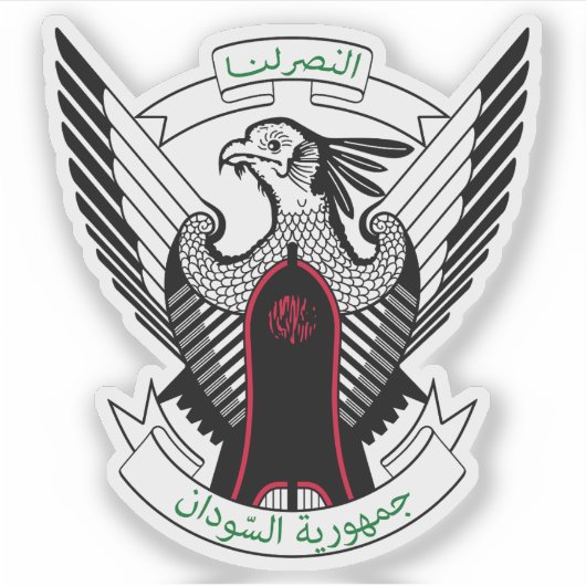 Wapen van de Republiek Soedan Sticker (Voorkant)