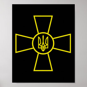 Wapen van de strijdkrachten van Oekraïne vlag van Poster