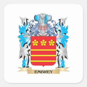Wapen van Embrey - Family Crest Vierkante Sticker