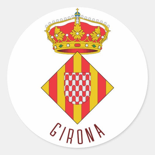 Wapen van Girona Ronde Sticker (Voorkant)