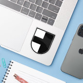 Wapen van het district Aarwangen, Zwitserland Sticker (Laptop met iPhone)