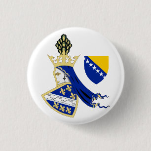 Wapen van het Koninkrijk Bosnië Ronde Button 3,2 Cm