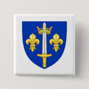 Wapen van Jeanne d'Arc Vierkante Button 5,1 Cm