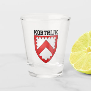 Wapen van Kortrijk, België Shot Glas