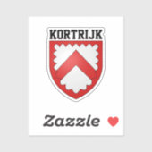 Wapen van Kortrijk, België Sticker (Vel)