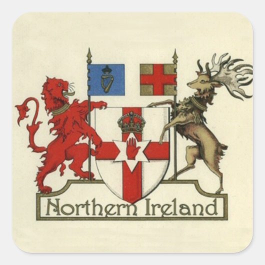 Wapen van Noord-Ierland Vierkante Sticker (Voorkant)