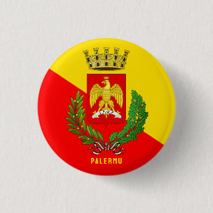 Wapen van Palermo (stad), Sicilië Ronde Button 3,2 Cm