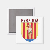 Wapen van Perpignan, FRANKRIJK Magneet (Voorkant / Achterkant)