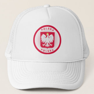 Wapen van Polen Cirkelvorm Trucker Pet
