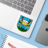 Wapen van Schwechat, Oostenrijk Sticker (Laptop met iPhone)