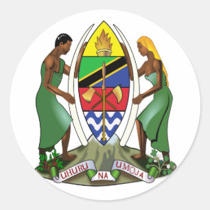 Wapen van Tanzania Ronde Sticker